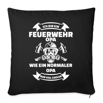 Feuerwehr Opa - Cooler Opa Feuerwehrmann - Sofakissenbezug 45 x 45 cm - Schwarz - Vorne