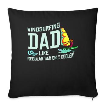 Windsurfing windsurfer surfboard wind surfing - Sofa pillowcase 17,3'' x 17,3'' (45 x 45 cm) - black - Front