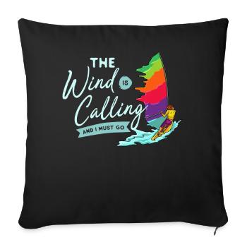 Windsurfing windsurfer surfboard wind surfing - Sofa pillowcase 17,3'' x 17,3'' (45 x 45 cm) - black - Front