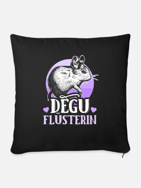Degus Degu Flüsterin Nagetier Haustier Geschenk - Sofakissenbezug 45 x 45 cm - Schwarz