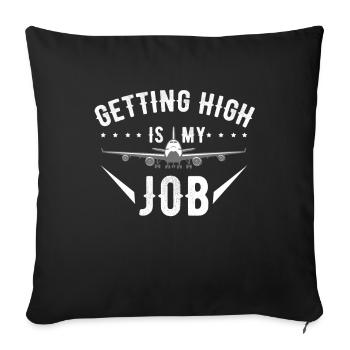 Pilot pilot gifts pilot sayings airplane - Sofa pillowcase 17,3'' x 17,3'' (45 x 45 cm) - black - Front