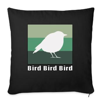 Oiseau oiseau oiseau - Housse de coussin décorative 45 x 45 cm - noir - Devant