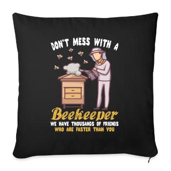 Apiculteur apiculteur abeilles abeilles cadeau - Housse de coussin décorative 45 x 45 cm - noir - Devant