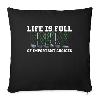Golf Golfeur Golfeur Cadeau Golf Golf Sport - Housse de coussin décorative 45 x 45 cm - noir - Devant