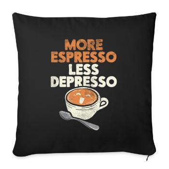 More Espresso Moins de Depresso Barista Espresso bar - Housse de coussin décorative 45 x 45 cm - noir - Devant