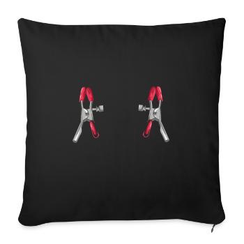 BDSM Nippelklemmen Bondage Roleplaying Fetish Vers - Sofakissenbezug 45 x 45 cm - Schwarz - Vorne