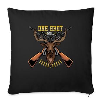 Hunter Deer Hunting Hunter Wild Hunting Rifle Gift - Sofa pillowcase 17,3'' x 17,3'' (45 x 45 cm) - black - Front