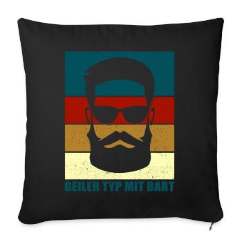Bart Bärte Bartträger Vollbart Geschenk Hipster - Sofakissenbezug 45 x 45 cm - Schwarz - Vorne