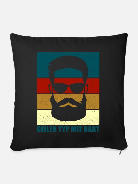 Bart Bärte Bartträger Vollbart Geschenk Hipster - Sofakissenbezug 45 x 45 cm - Schwarz