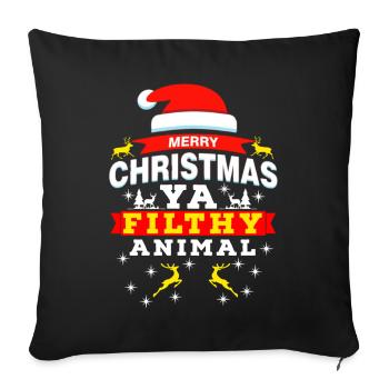 Père Noël, Père Noël, Père Noël, Père Noël, Père Noël - Housse de coussin décorative 45 x 45 cm - noir - Devant