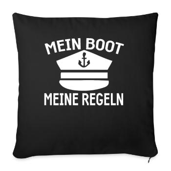 Boot Geschenke Bootsbesitzer - Sofakissenbezug 45 x 45 cm - Schwarz - Vorne