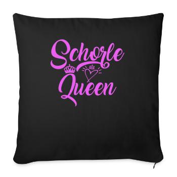Schorle Queen Pfalz Weinliebe Pfälzer - Sofakissenbezug 45 x 45 cm - Schwarz - Vorne