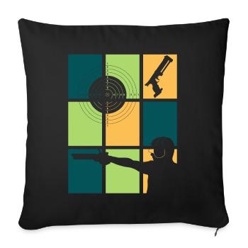 Shooting club & sport shooters vintage - Sofa pillowcase 17,3'' x 17,3'' (45 x 45 cm) - black - Front