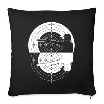 Shooting club mirroring target - Sofa pillowcase 17,3'' x 17,3'' (45 x 45 cm) - black - Front