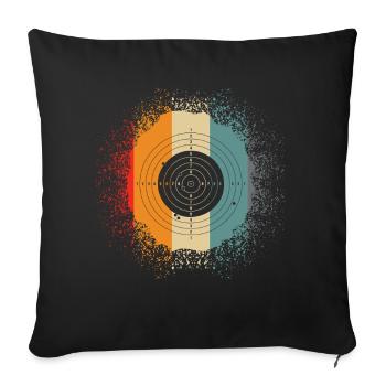 Shooting club - retro target - Sofa pillowcase 17,3'' x 17,3'' (45 x 45 cm) - black - Front