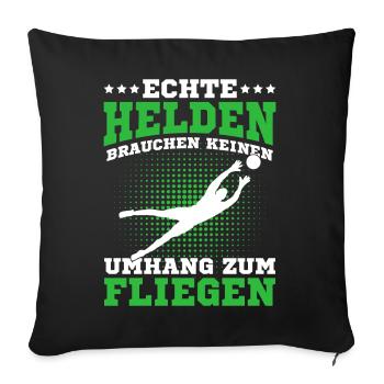 Fußball Torwart Fußballspieler Torhüter - Sofakissenbezug 45 x 45 cm - Schwarz - Vorne