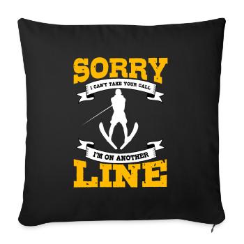 Ski nautique - Housse de coussin décorative 45 x 45 cm - noir - Devant