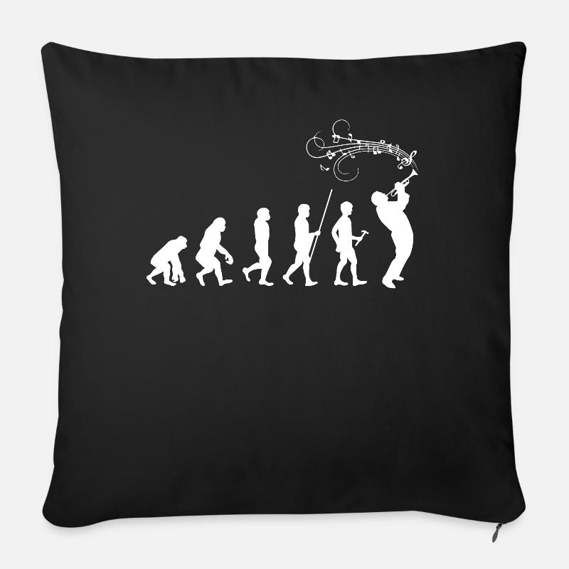 Instrument à vent musicien évolution trompette - Housse de coussin décorative 45 x 45 cm - noir