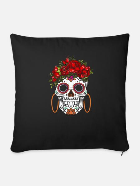 Dia De Los Muertos Totenkopf Mexiko Geschenk - Sofakissenbezug 45 x 45 cm - Schwarz