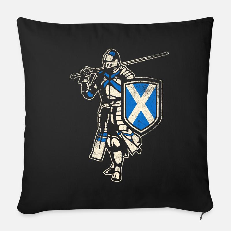 Chevalier écossais - Housse de coussin décorative 45 x 45 cm - noir