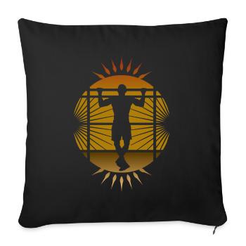 Pull-up calisthenics - Sofa pillowcase 17,3'' x 17,3'' (45 x 45 cm) - black - Front