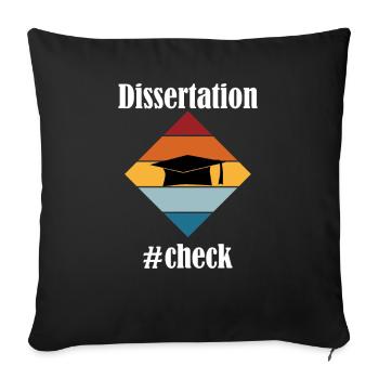 Dissertation check Doctorate Doctorate passed - Sofa pillowcase 17,3'' x 17,3'' (45 x 45 cm) - black - Front
