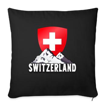Schweiz Heimat Helvetia Berge Schweizer - Sofakissenbezug 45 x 45 cm - Schwarz - Vorne