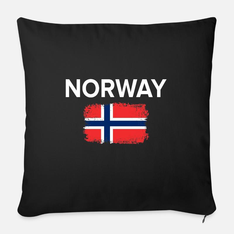 Norwegen - Sofakissenbezug 45 x 45 cm - Schwarz