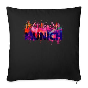 Munich Skyline Baynern - Sofa pillowcase 17,3'' x 17,3'' (45 x 45 cm) - black - Front