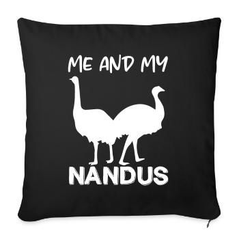 Moi et mon nandus Nandu couilles de ratée - Housse de coussin décorative 45 x 45 cm - noir - Devant