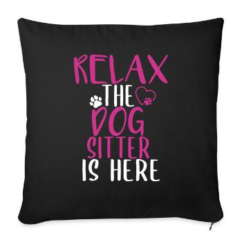 Gardien de chien disant citation drôle de gardien de chien - Housse de coussin décorative 45 x 45 cm - noir - Devant