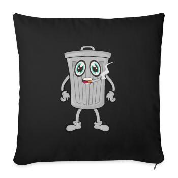 Mülleimer Zigarrette rauchen - Sofakissenbezug 45 x 45 cm - Schwarz - Vorne