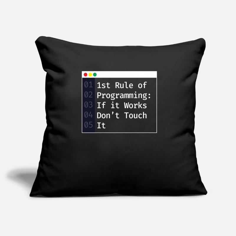 1ère règle de programmation du codage du programmeur Housse de coussin décorative 45 x 45 cm