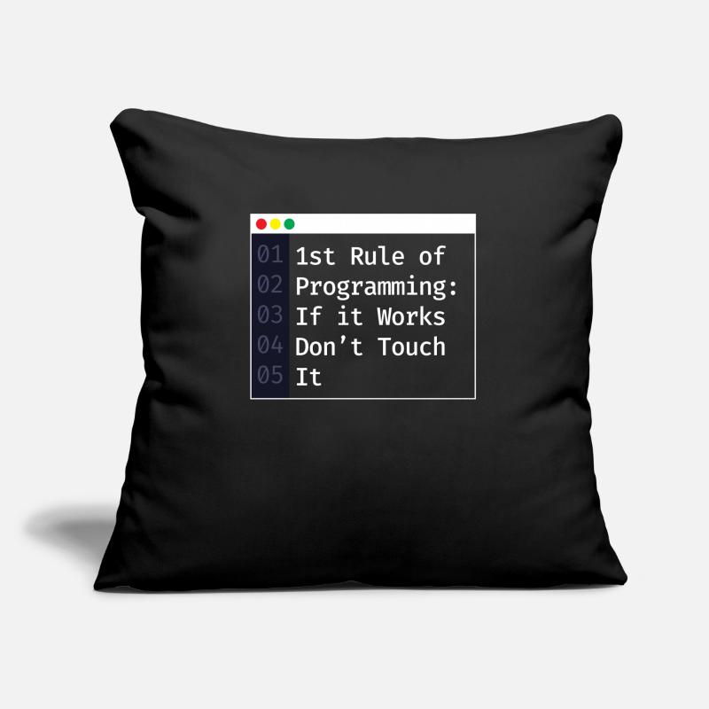 1ère règle de programmation du codage du programmeur Housse de coussin décorative 45 x 45 cm