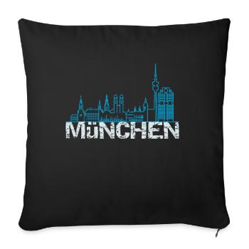 Munich skyline - Housse de coussin décorative 45 x 45 cm - noir - Devant