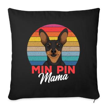 Cadeau de propriétaire de chien Pinscher miniature - Housse de coussin décorative 45 x 45 cm - noir - Devant