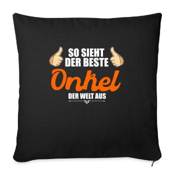 Bester Onkel Der Welt Patenonkel Großonkel - Sofakissenbezug 45 x 45 cm - Schwarz - Vorne