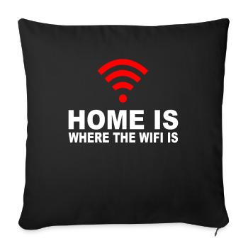 Wireless Wifi Wlan Gamer IT-Programmierer Geschenk - Sofakissenbezug 45 x 45 cm - Schwarz - Vorne