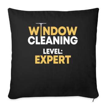 Window cleaner expert - Sofa pillowcase 17,3'' x 17,3'' (45 x 45 cm) - black - Front