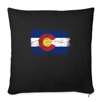 Colorado ensign flag used look - Sofa pillowcase 17,3'' x 17,3'' (45 x 45 cm) - black - Front