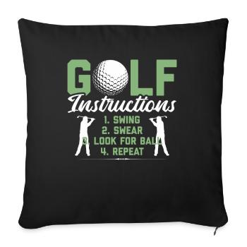 Golf Lustig Golfen Golfspieler Geschenk Golfer - Sofakissenbezug 45 x 45 cm - Schwarz - Vorne