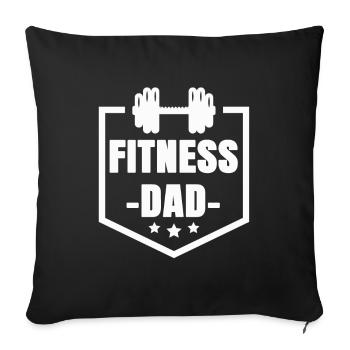 Fitness dad - Sofa pillowcase 17,3'' x 17,3'' (45 x 45 cm) - black - Front