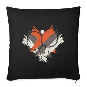 tennis de table raquette de tennis de table joueur de tennis de table - Housse de coussin décorative 45 x 45 cm - noir - Devant