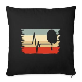 tennis de table raquette de tennis de table joueur de tennis de table - Housse de coussin décorative 45 x 45 cm - noir - Devant
