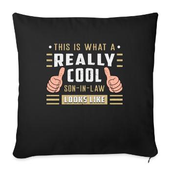 Gendre Meilleur fils Famille Idée cadeau - Housse de coussin décorative 45 x 45 cm - noir - Devant