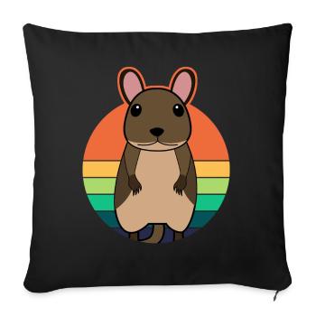 Degu cute degus retro graphic - Sofa pillowcase 17,3'' x 17,3'' (45 x 45 cm) - black - Front