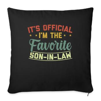 Son in law gift birthday funny gifts - Sofa pillowcase 17,3'' x 17,3'' (45 x 45 cm) - black - Front
