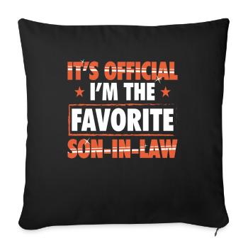 Son in law gift funny birthday gifts - Sofa pillowcase 17,3'' x 17,3'' (45 x 45 cm) - black - Front
