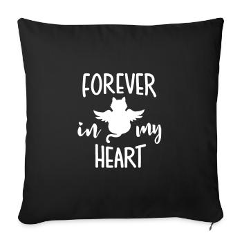 Cat dead sadness emotional gift angel heaven - Sofa pillowcase 17,3'' x 17,3'' (45 x 45 cm) - black - Front