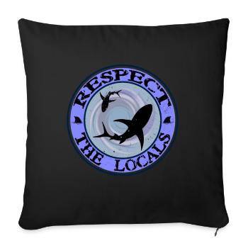 Respect The Locals Shark - Sofa pillowcase 17,3'' x 17,3'' (45 x 45 cm) - black - Front